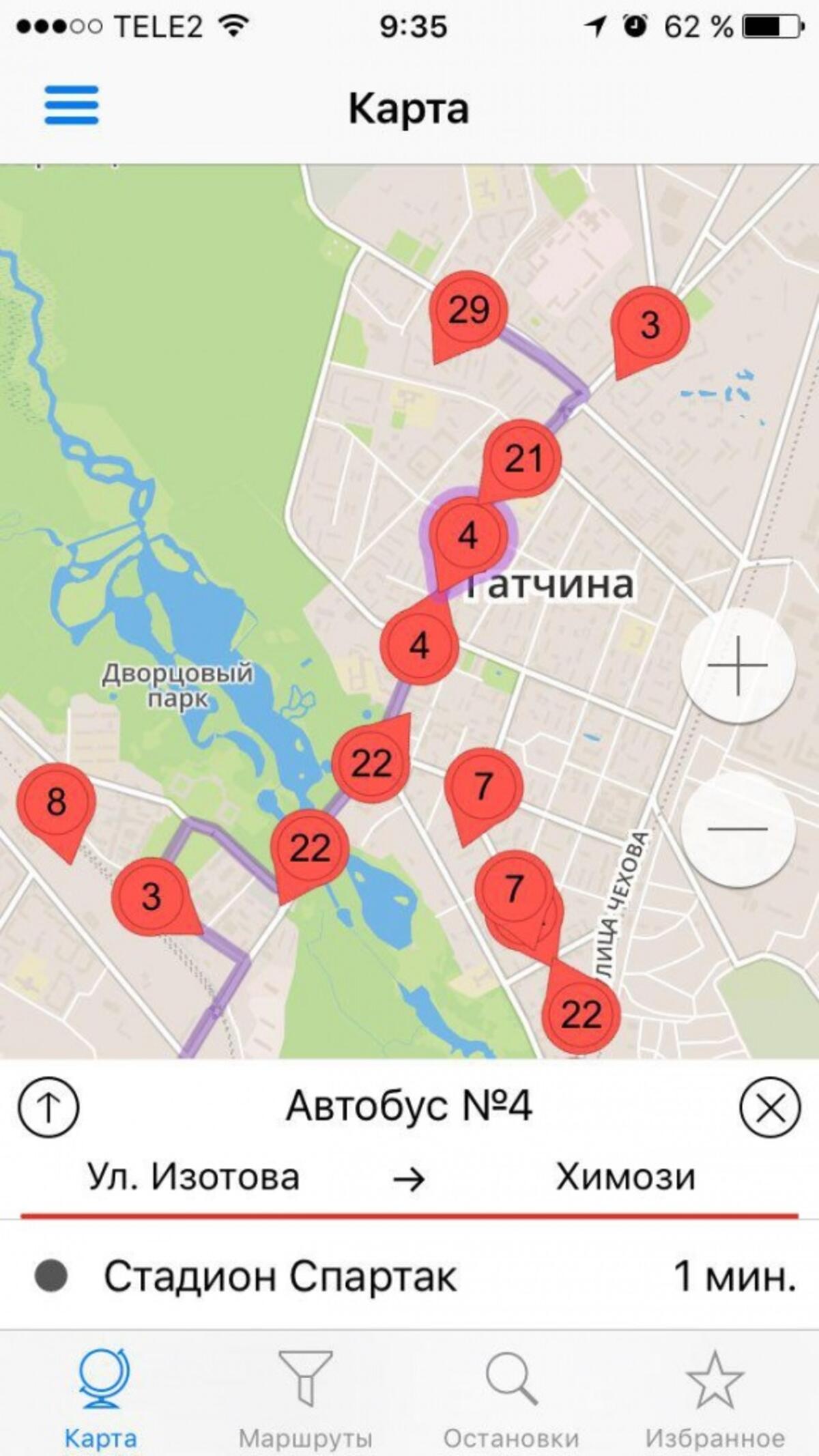 Карта автобусов гатчина