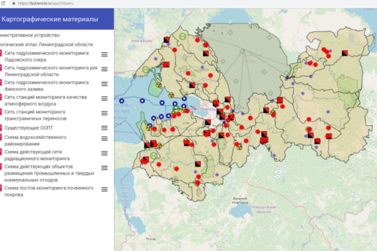 Экологическая карта ленинградской области 2022