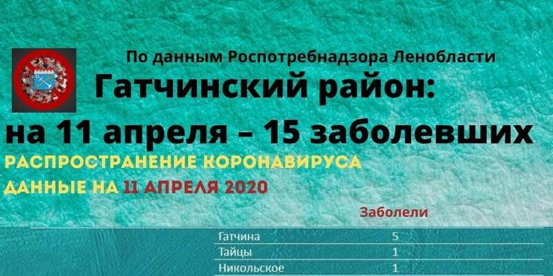 Гатчинский район: на 11 апреля – 15 заболевших