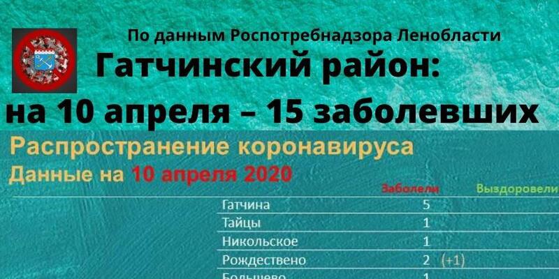 Гатчинский район: на 10 апреля – 15 заболевших