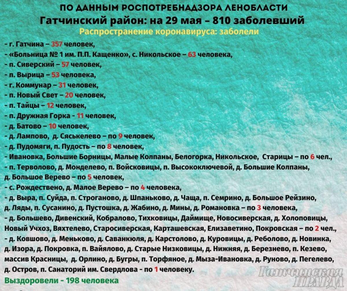 Гатчинский район прибавил ещё 19 COVID-пациентов - Гатчинская правда