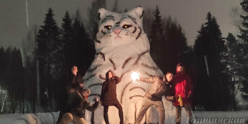 Авторы снежного тигра в Гатчине найдены!