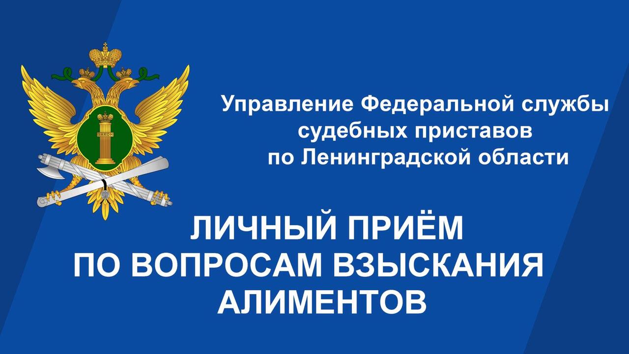 Главный судебный пристав Ленинградской области примет граждан по вопросам взыскания алиментов