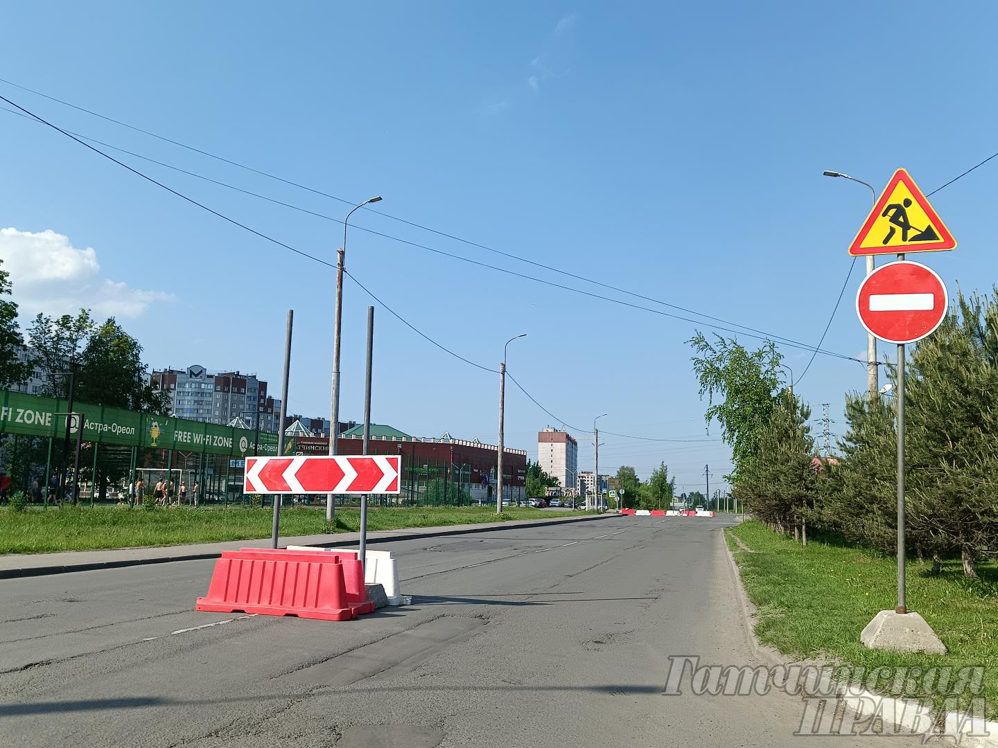 В Гатчине в связи с ремонтом перекрыт участок улицы Чехова