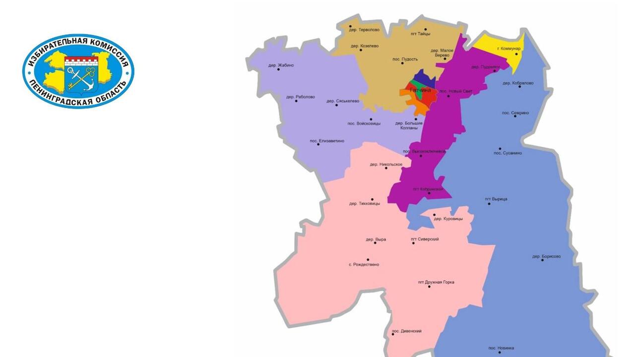 Утверждена схема округов для проведения выборов в Гатчинском муниципальном округе