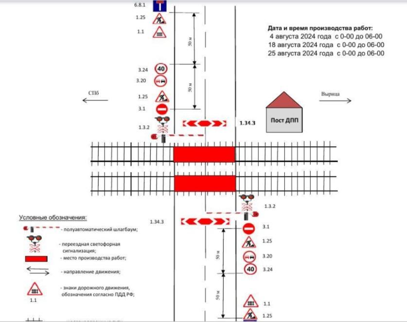О закрытии переезда на перегоне Семрино-Вырица