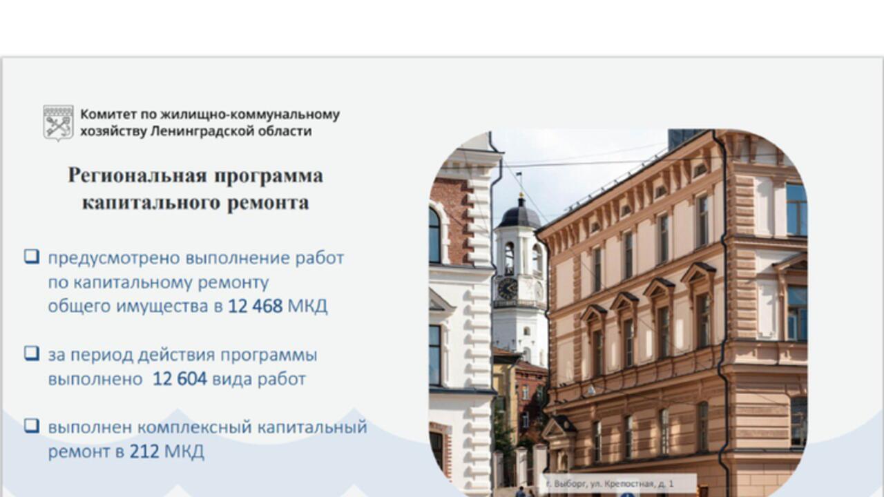 Ленинградская область увеличивает бюджет на капремонт