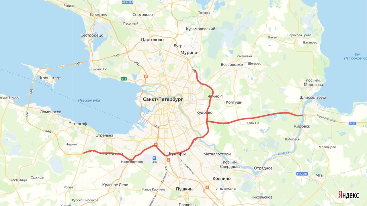 27 января на участке КАД и Р-21 «Кола» введут ограничения для движения автотранспорта