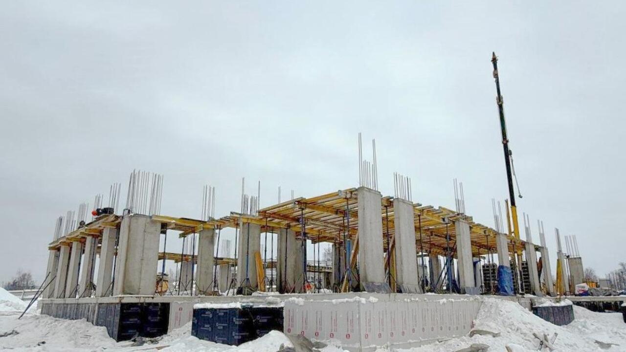 На строительстве ДК в Рождествено