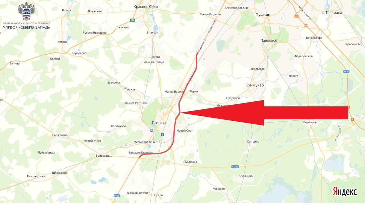 На федеральной трассе Р-23 в Ленинградской области перекроют две полосы движения