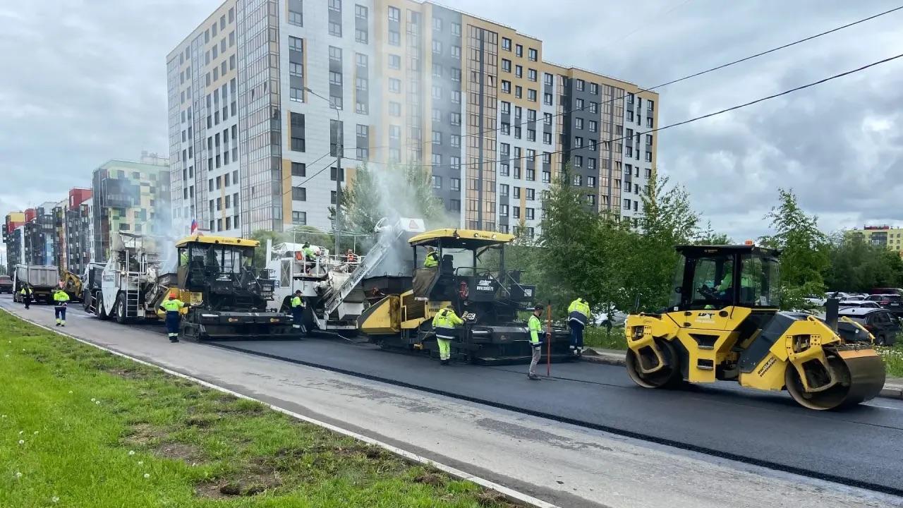 Ремонт Пушкинского шоссе в Гатчине – на финишной прямой